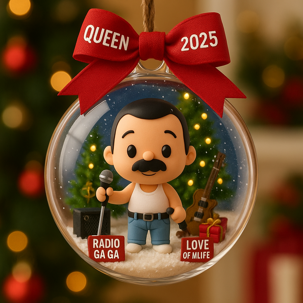 Freddie Mercury Cute Christmas Atmosphere Snow Globe Ornament