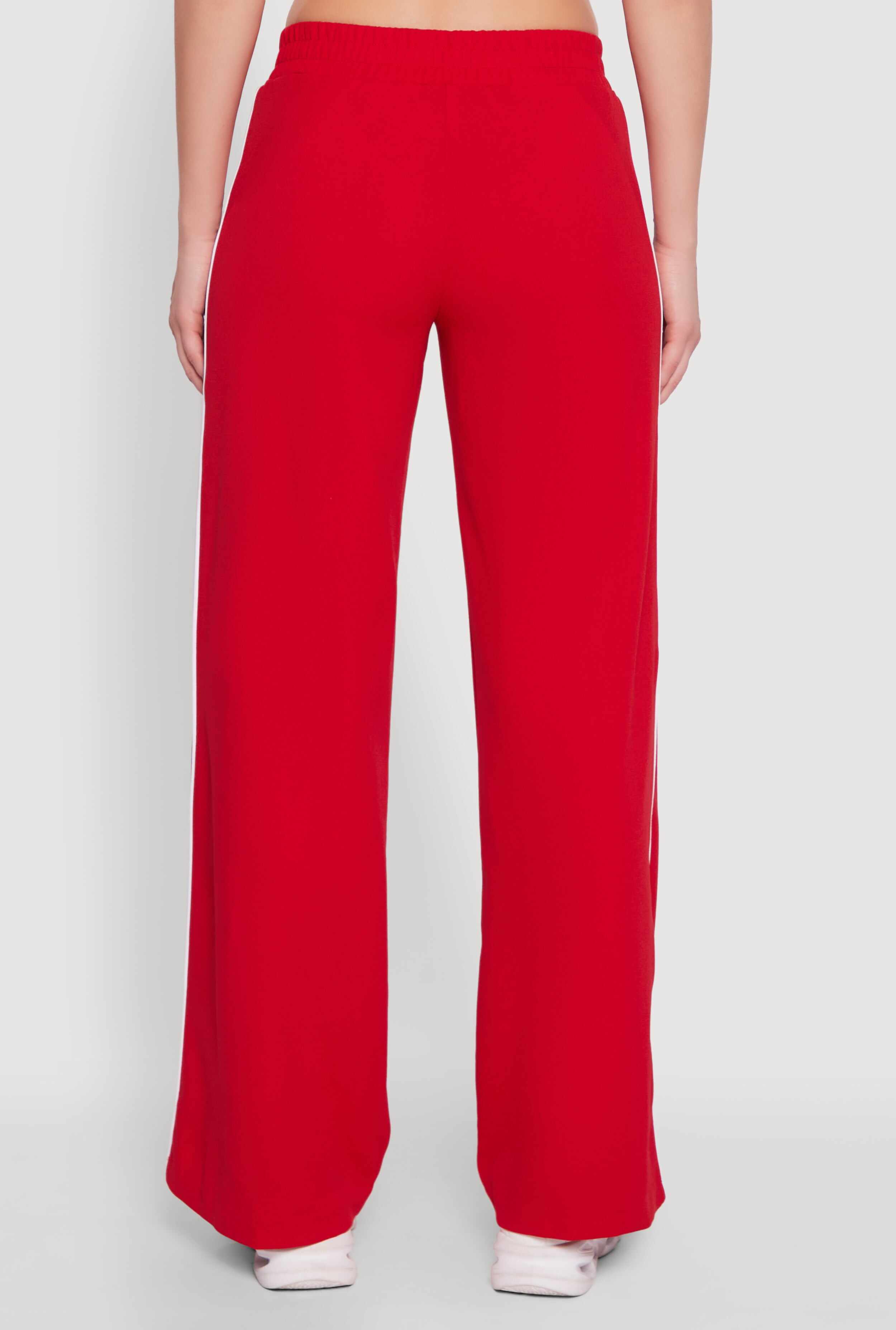 Wide Leg Crepe Knit Casual Pants