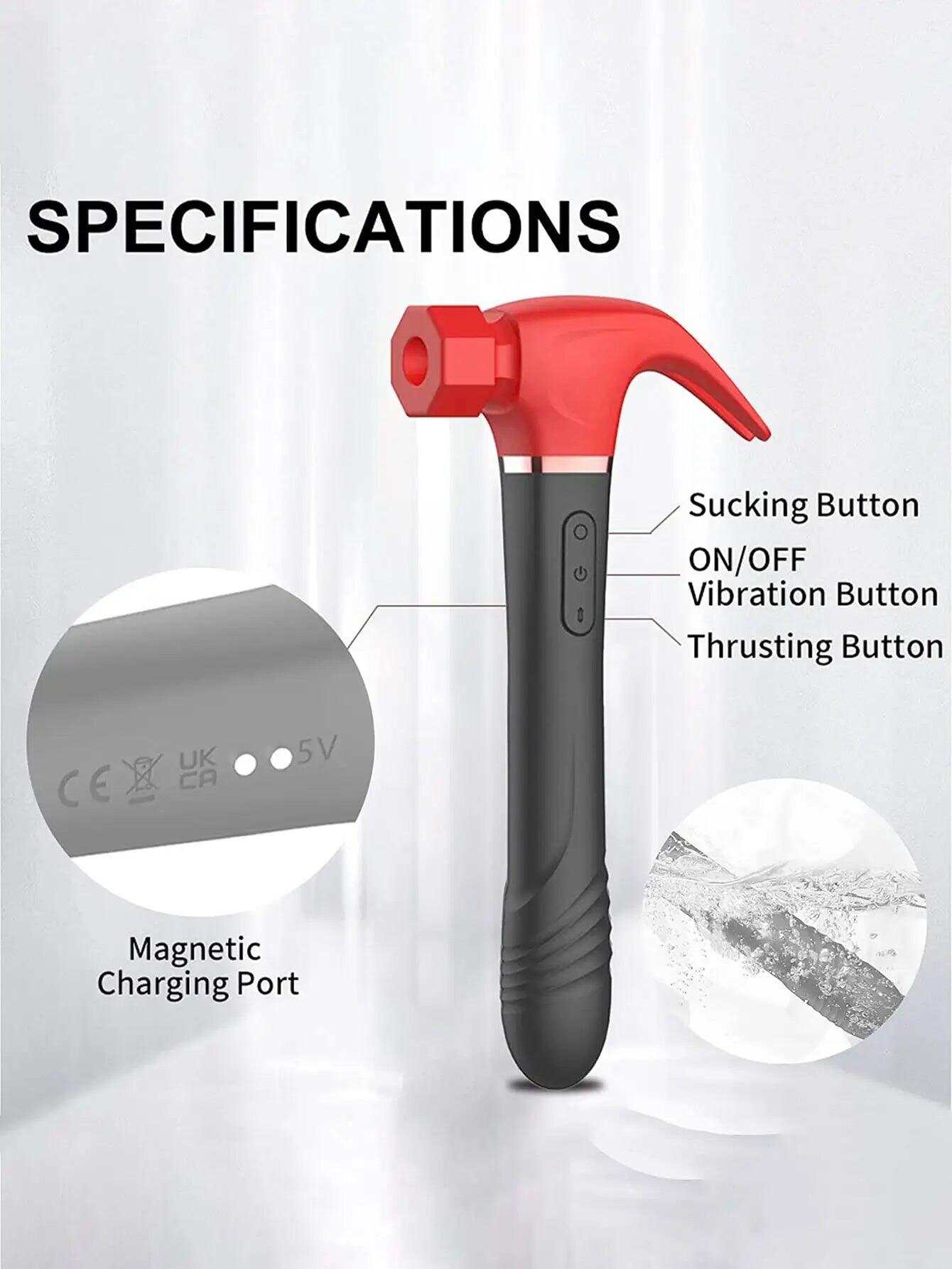 Hammer Suction Disc Vibrator – Multi-Zone Pleasure Device with Licking, Suction & Telescopic Thrusting