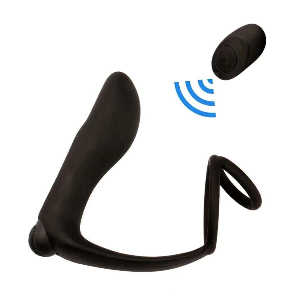Male Prostate Massager Vibrator Butt Plug: Silicone Ring for Delayed Ejaculation
