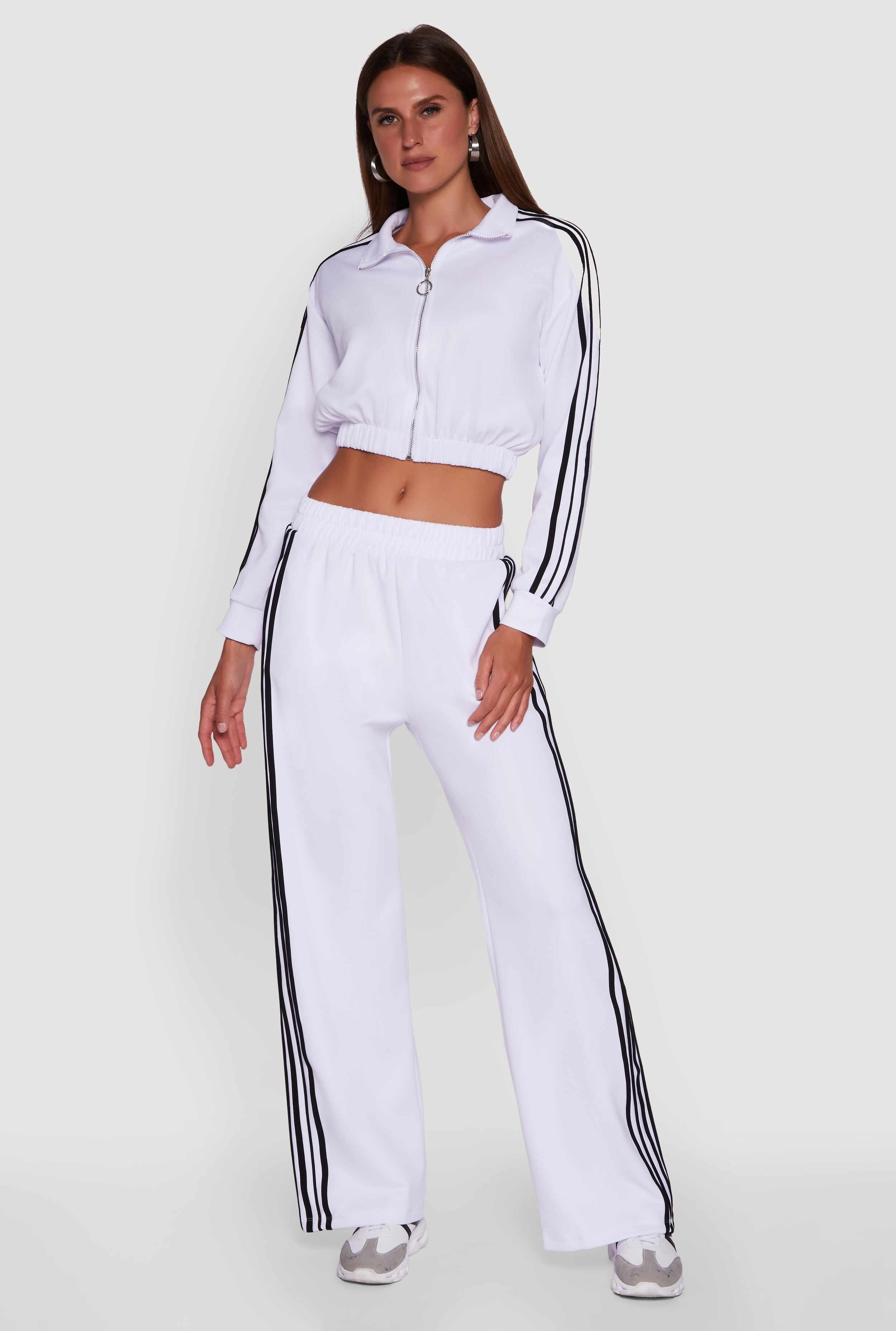 Collared Contrast Trim Zip Front Track Jacket