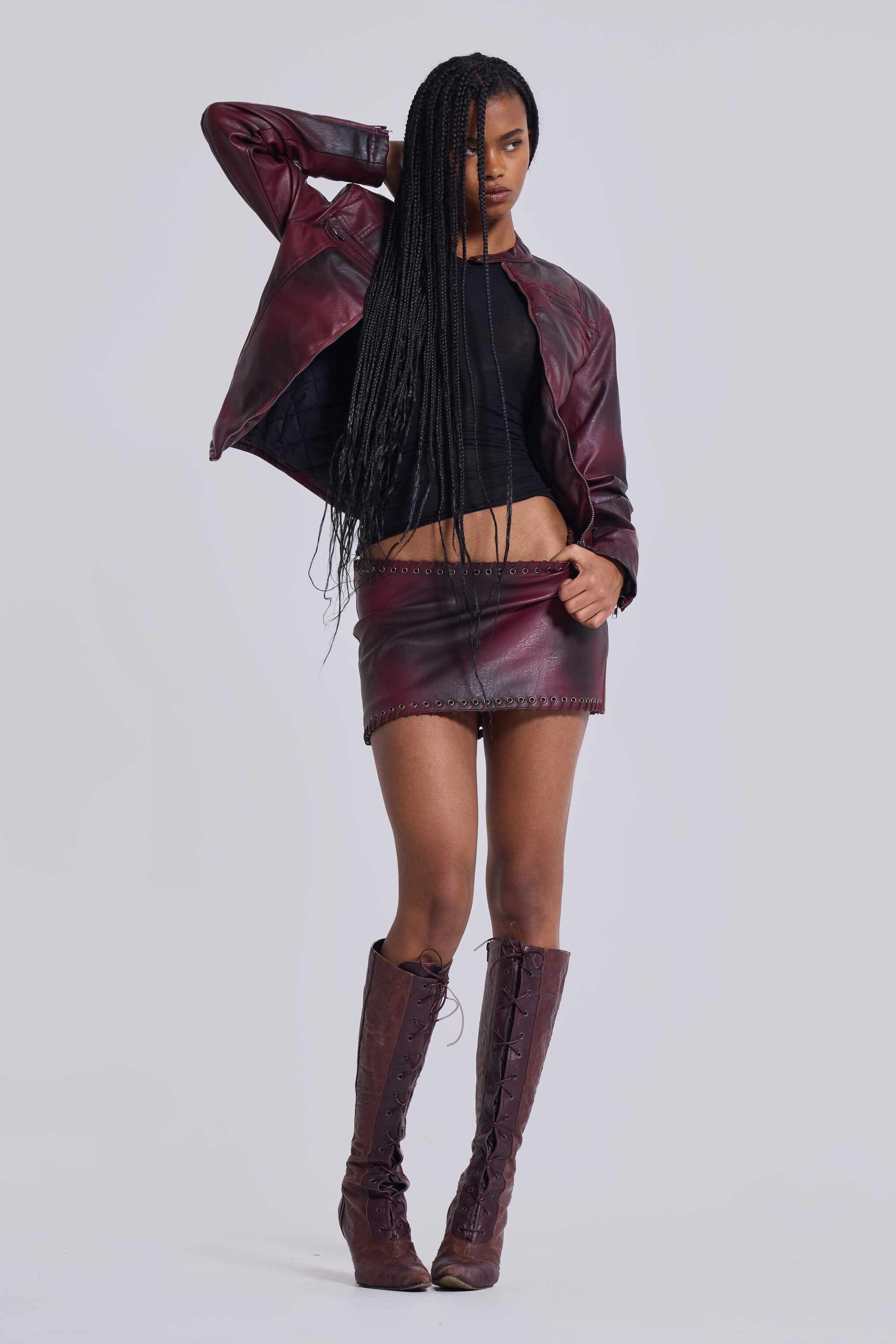 Lynx Faux Leather Mini Skirt