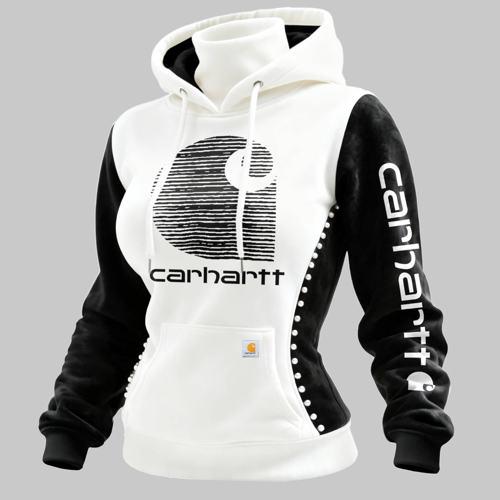 Stylish Two-Tone Hoodie with Unique Logo Design for Everyday Wear
