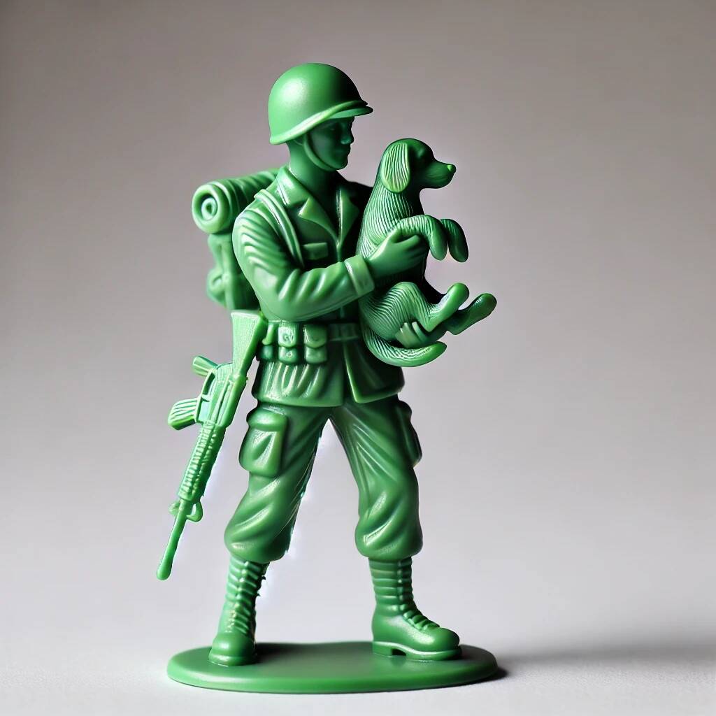 Funny Tease The Dog Green Army Man