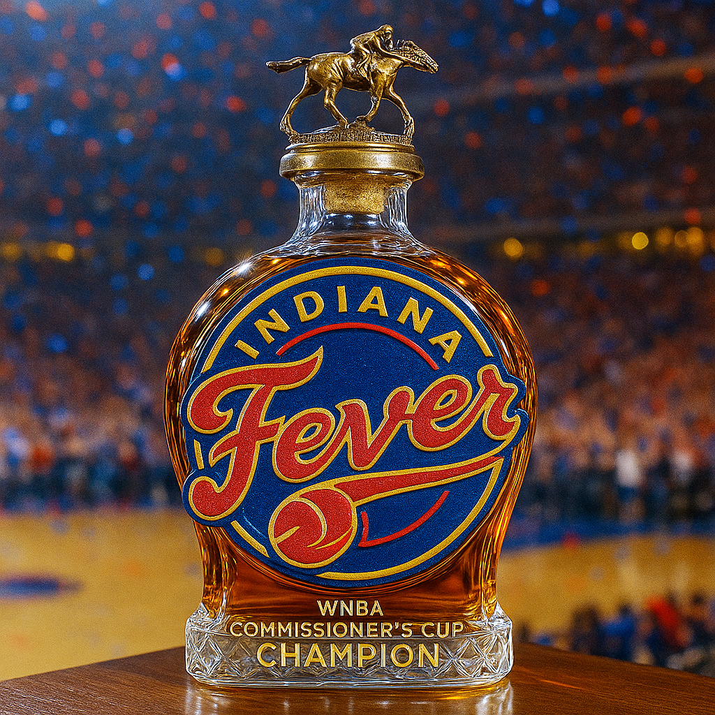 Indiana Fever WNBA Commissioner’s Cup Champion Whiskey Bottle