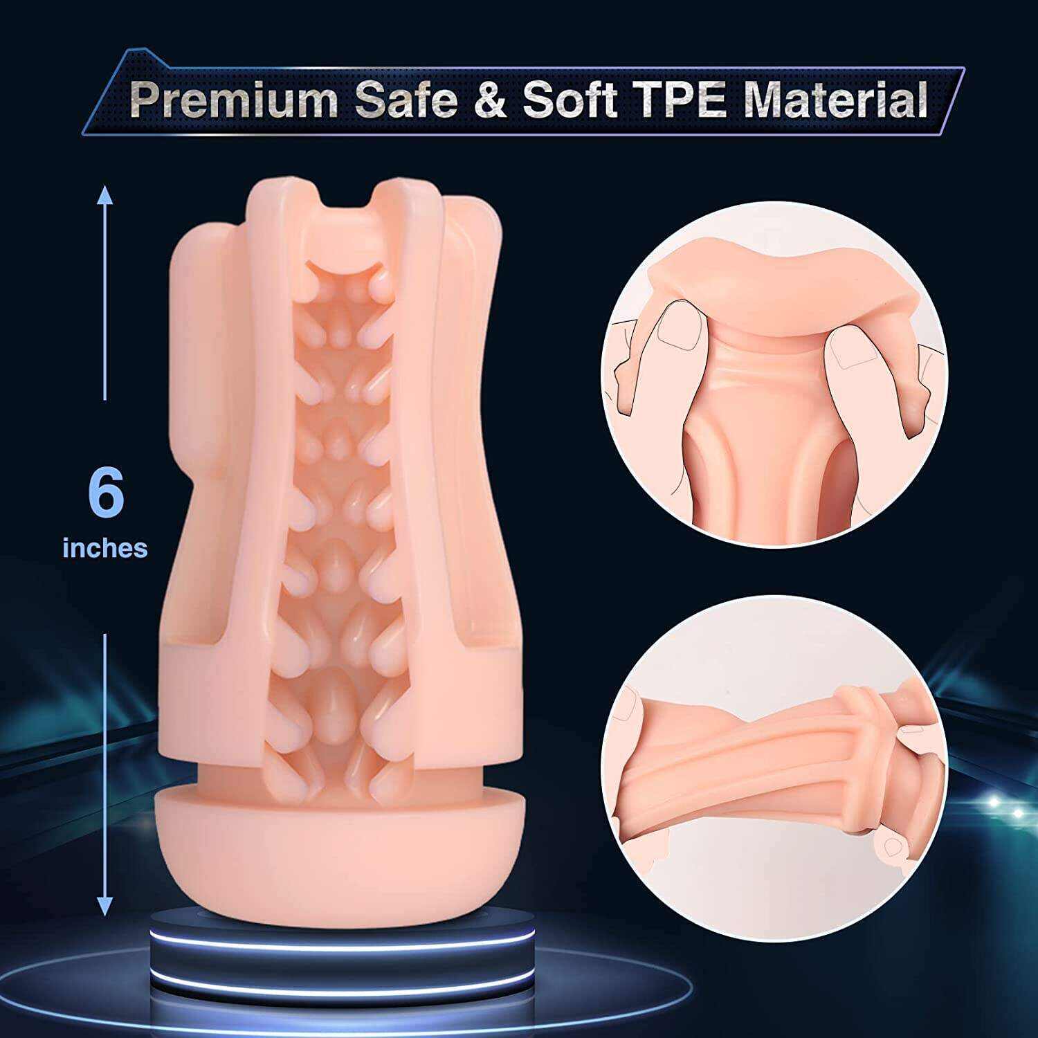 Automatic Sucking Male Masturbators - Upgraded 7 Vibration & Suction Hands Free Pocket Pussy Male Stroker with 3D Realistic Textured, Blowjob Toy Mens Adult Male Sex Toys for Men (Black)