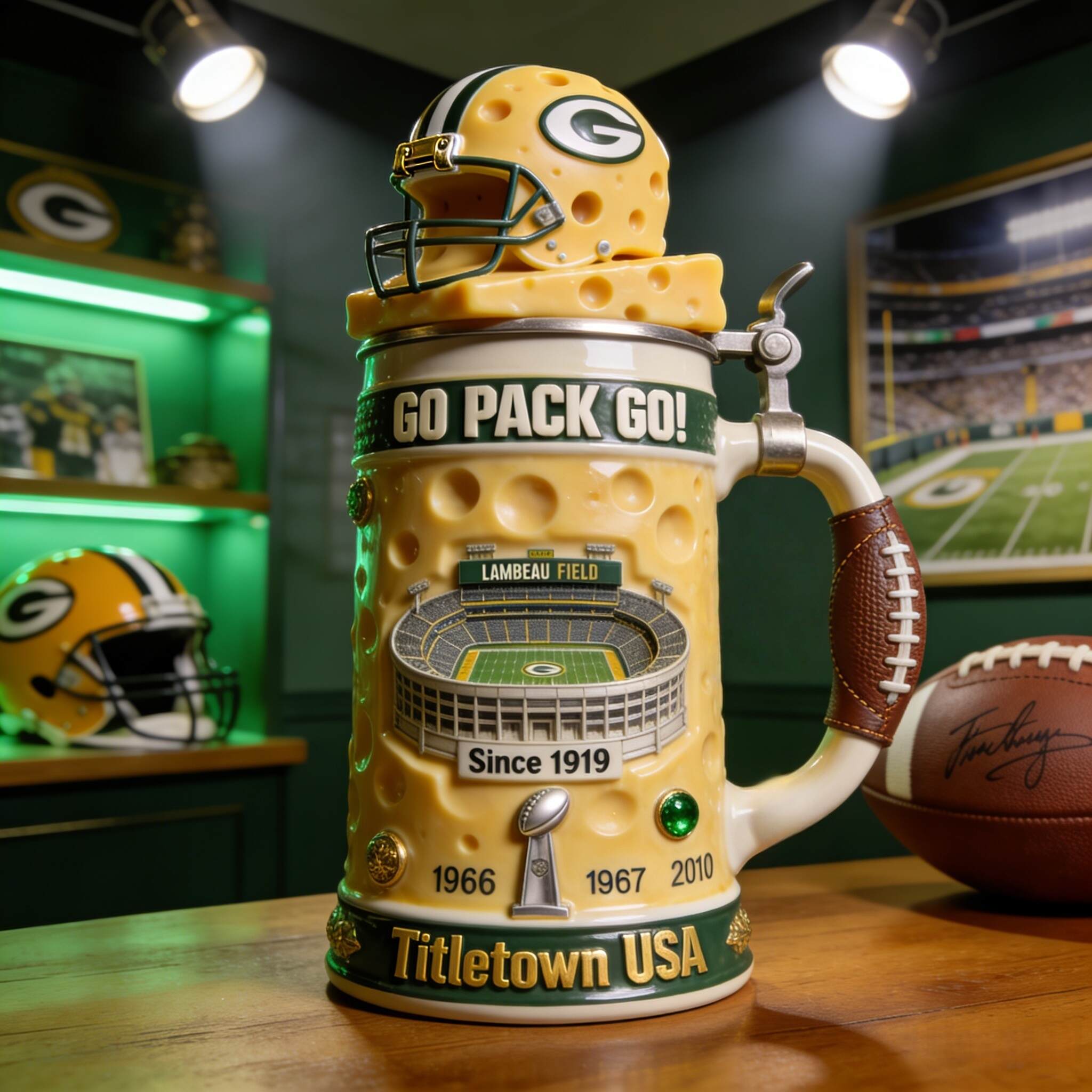Lambeau Field Cheese Beer Stein
