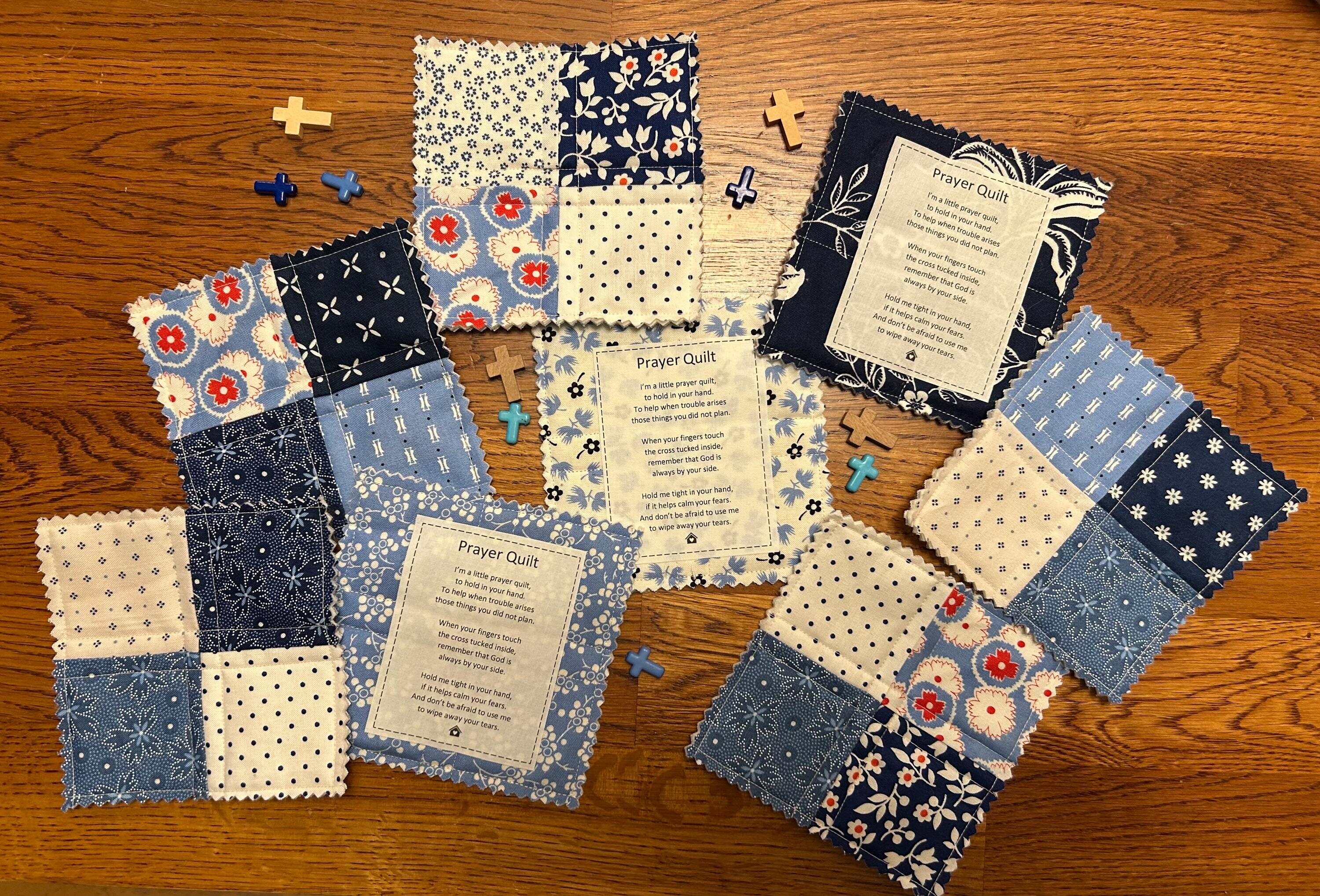 Mini Pocket Prayer Quilt with Wooden Cross