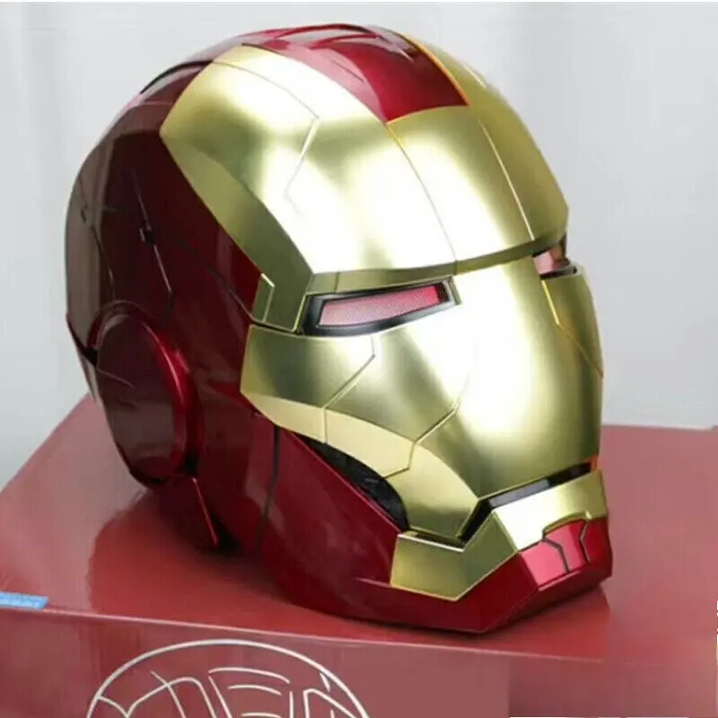 Iron Man MK5 Electric Helmet: 1:1 full-scale wearable, fully automatic voice-controlled opening and closing, high-grade electroplated metal finish, Jarvis AI interactive system, built-in LED glowing eyes, high-end collectible model