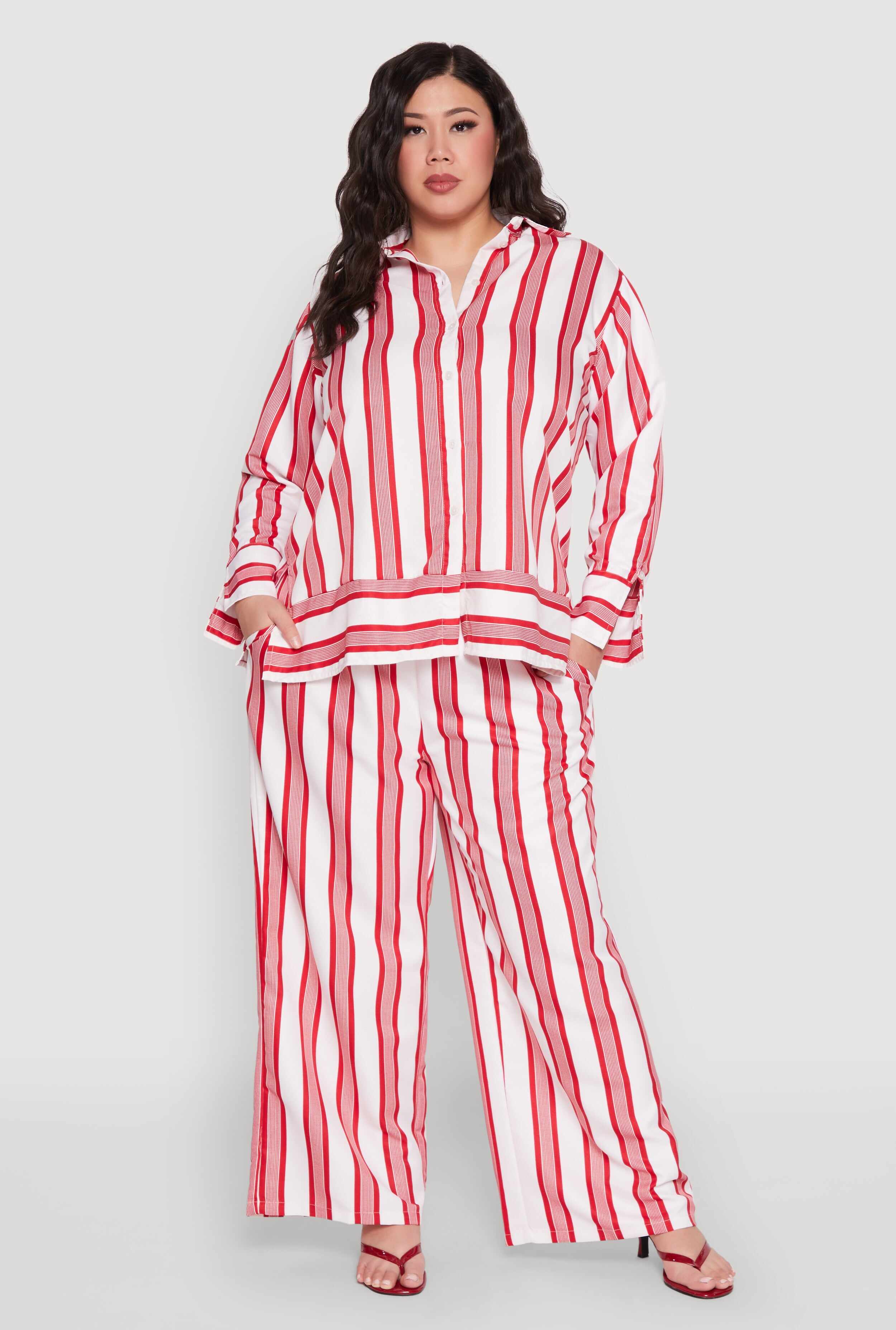 Plus Size Spoon Jeans Drawstring Palazzo Pants