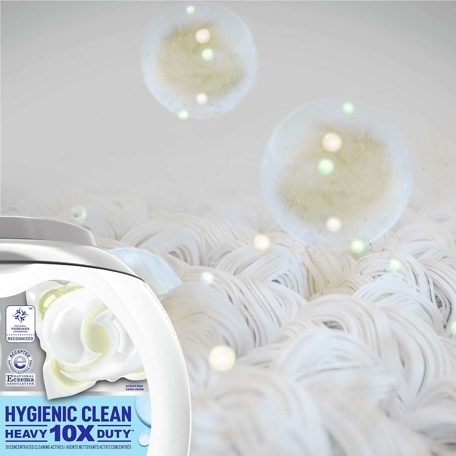 Tide Hygienic Clean Heavy Duty 10x Free Power PODS Laundry Detergent, 63 count, Unscented, For Visible and Invisible Dirt