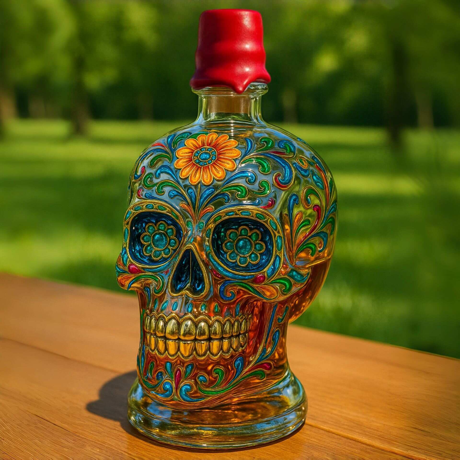 Calavera Whiskey Bottle