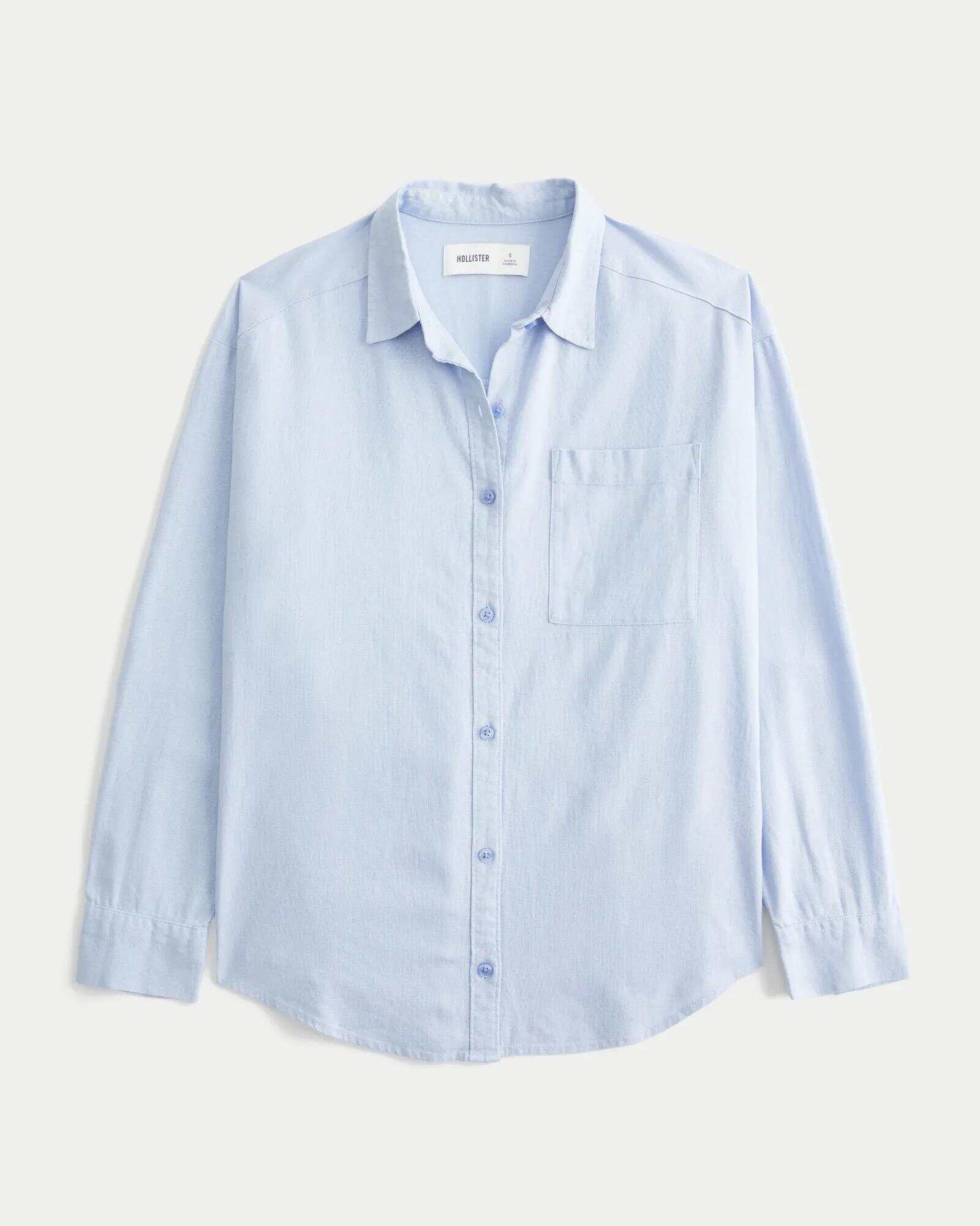 Oversized Linen-Blend Shirt