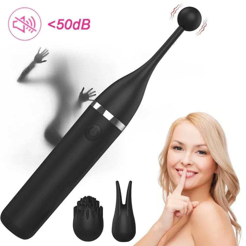 Female Clitoris Vibrator with 3 Caps – G-Spot Masturbation Massage
