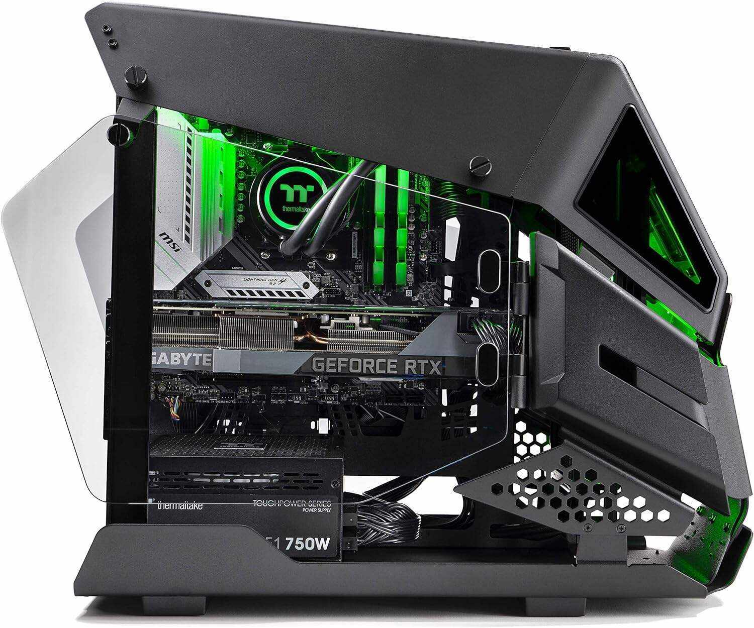 Thermaltake AH-390 Liquid-Cooled PC (AMD Ryzen 7 5800X, RTX 3090, 16GB RGB 3600Mhz DDR4 ToughRAM RGB Memory, 1TB Gen4 NVMe M.2, WiFi, Win 10 Home) Gaming Desktop Computer AHB2-B550-A39-LCS
