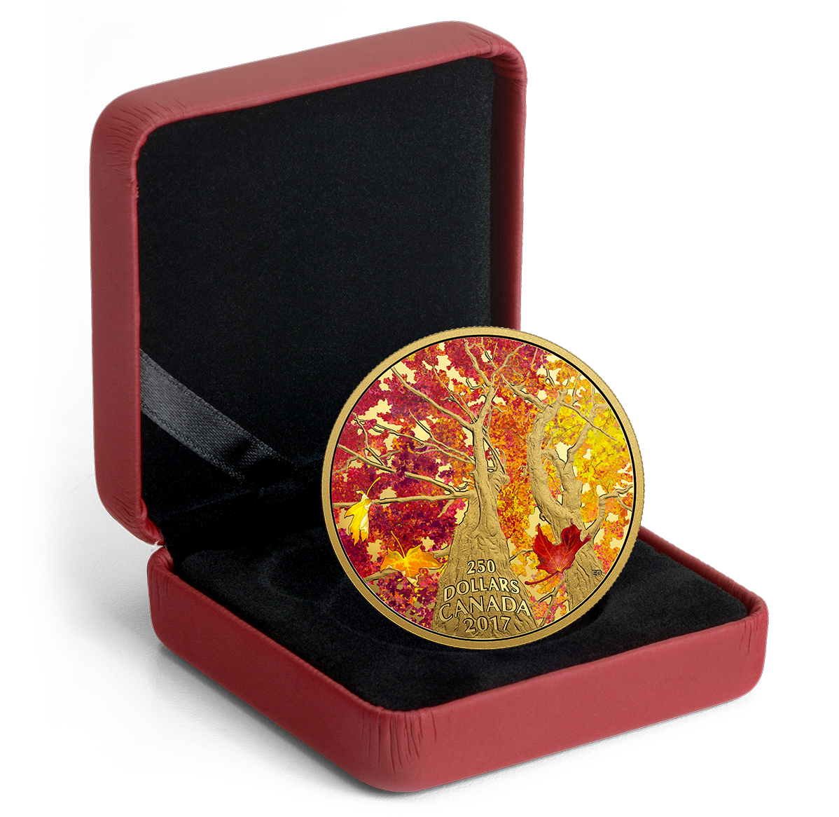 Canada 2017 – 250$ Maple Canopy: Kaleidoscope of Colour II – 2 oz Pure Gold Coloured Coin