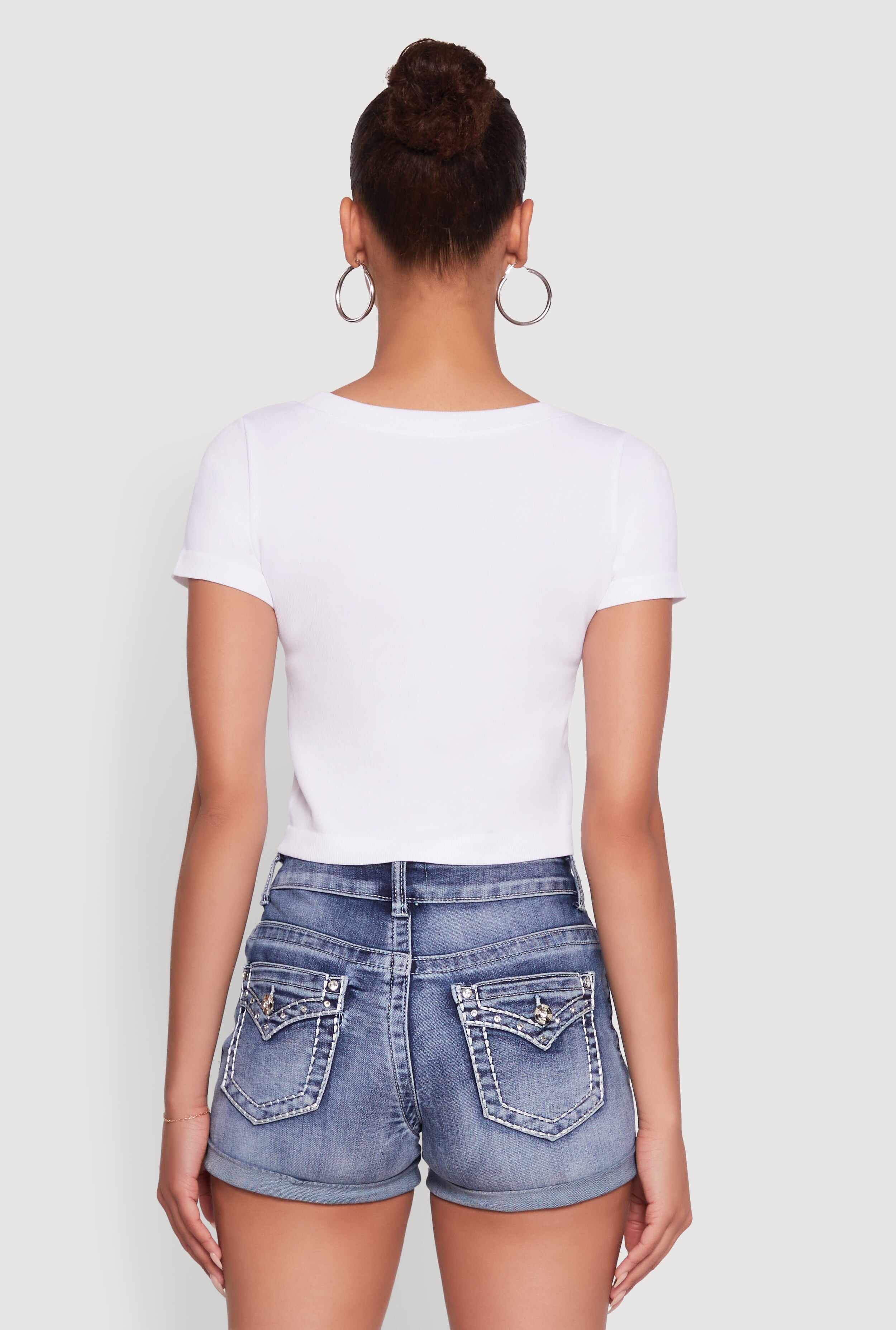 Seamless Rhinestone Babygirl Graphic Cropped Tee