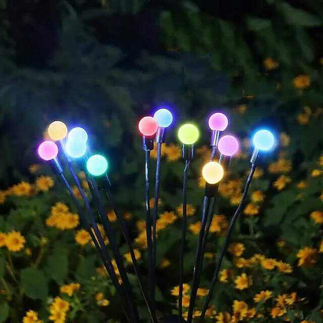 Solar Garden Light Waterproof Firefly Lights Outdoor Starburst Swaying Lights 2 Modes 6/8/10 Heads for Yard Patio Pathway Decoration