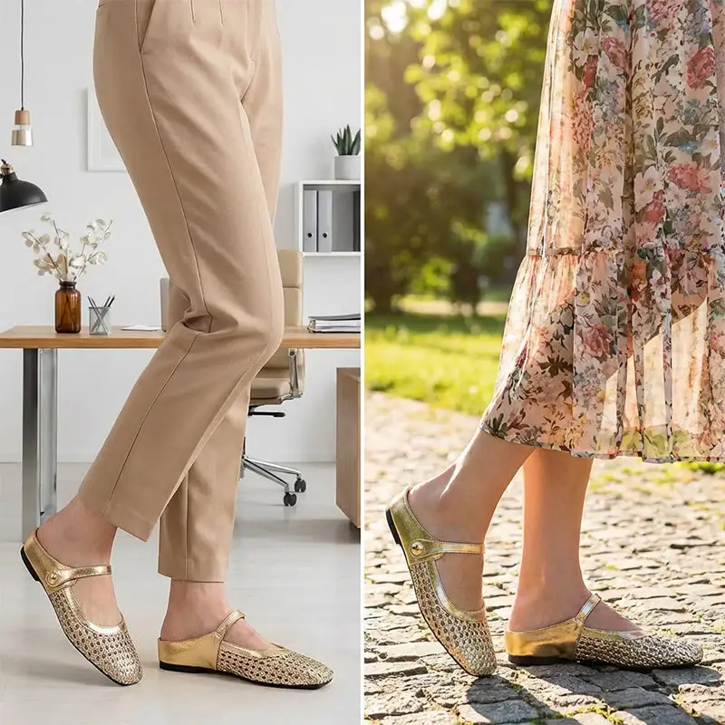 Women's Woven Square-Toe Mary Jane Mules