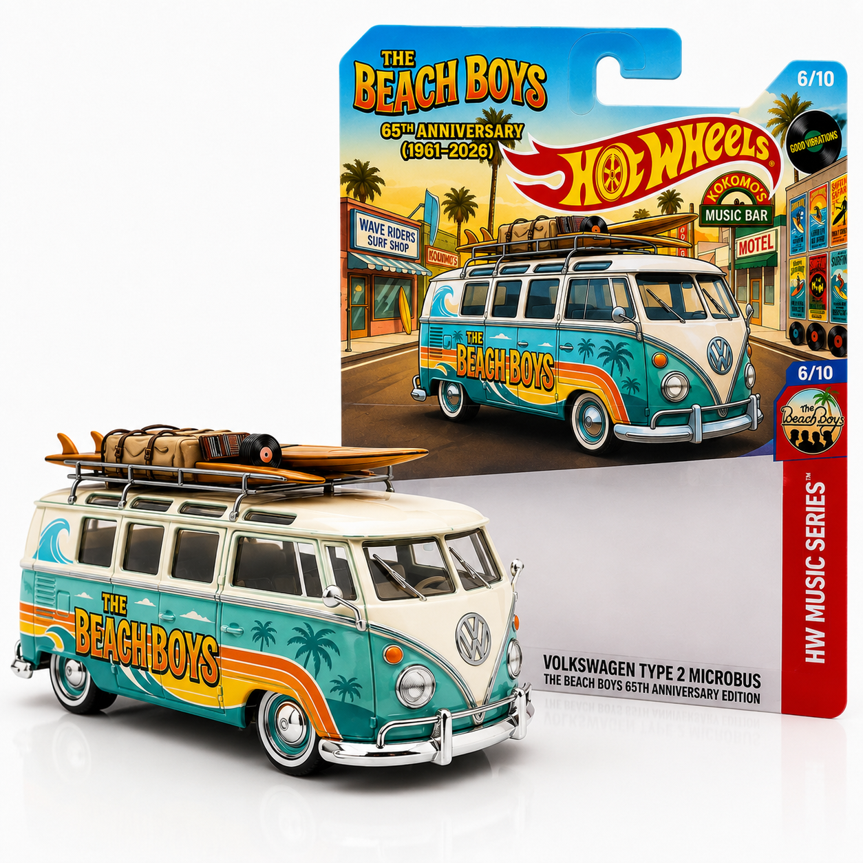 Hot Wheels The Beach Boys 65th Anniversary Edition — Volkswagen Type 2 Microbus