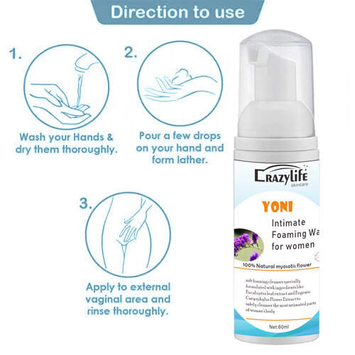 60ml Crazylife Yoni Foaming Wash Cleaner For Women