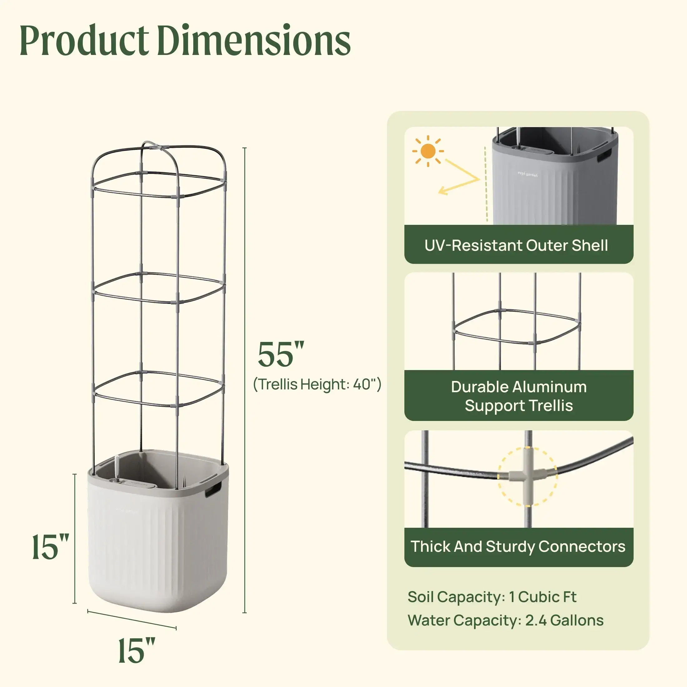 EZ Self-Watering Tomato Planter with Trellis - Climbing Planting Stand for Thriving Tomatoes, Self-Watering Design, Sturdy Trellis Structure, Essential Garden Addition