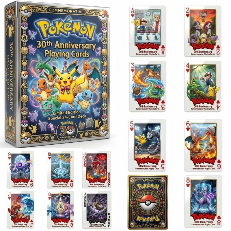 Pokémon 30th Anniversary Commemorative Edition Playing Cards—54 CARDS
