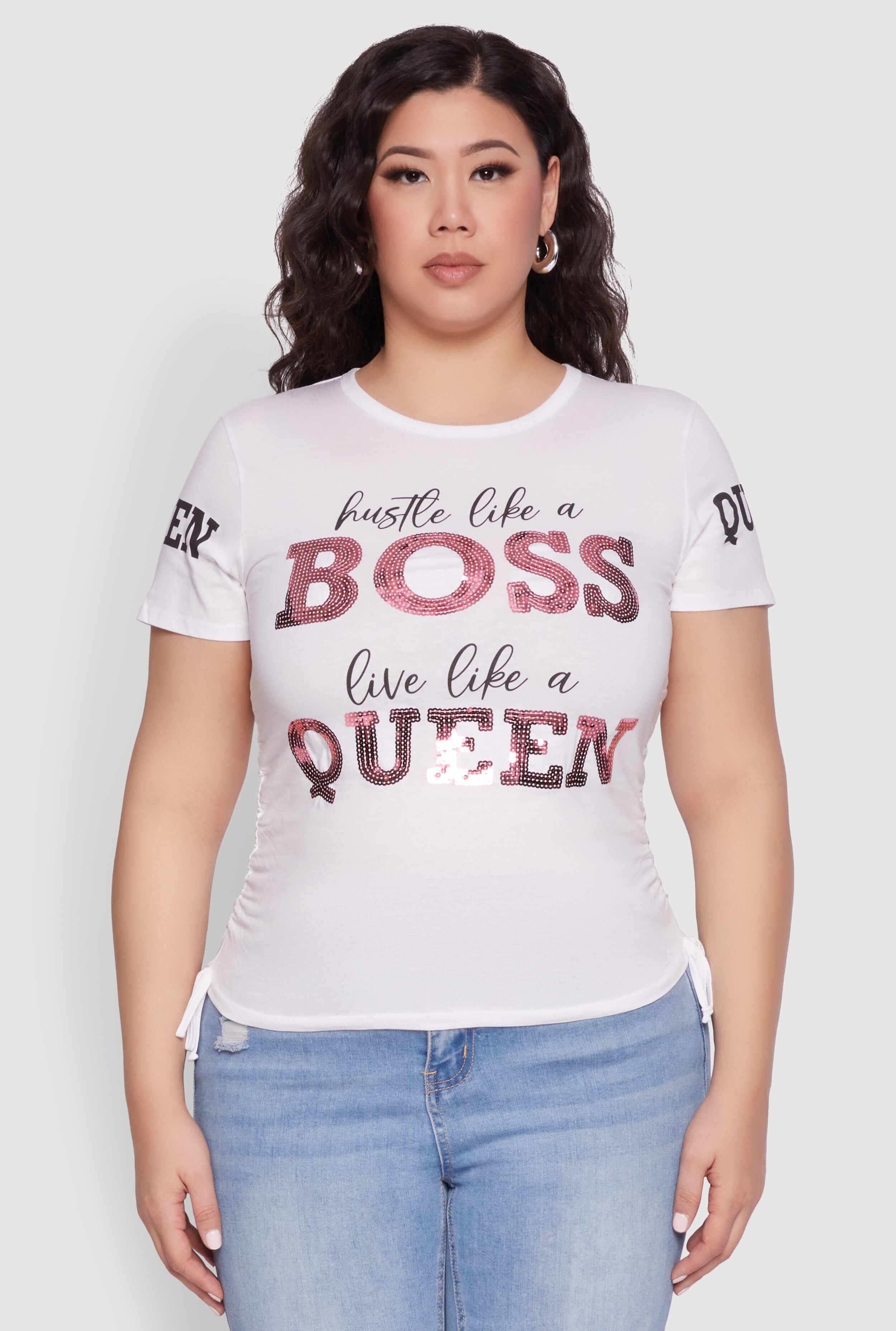 Plus Size Hustle Like A Boss Live Like A Queen Top