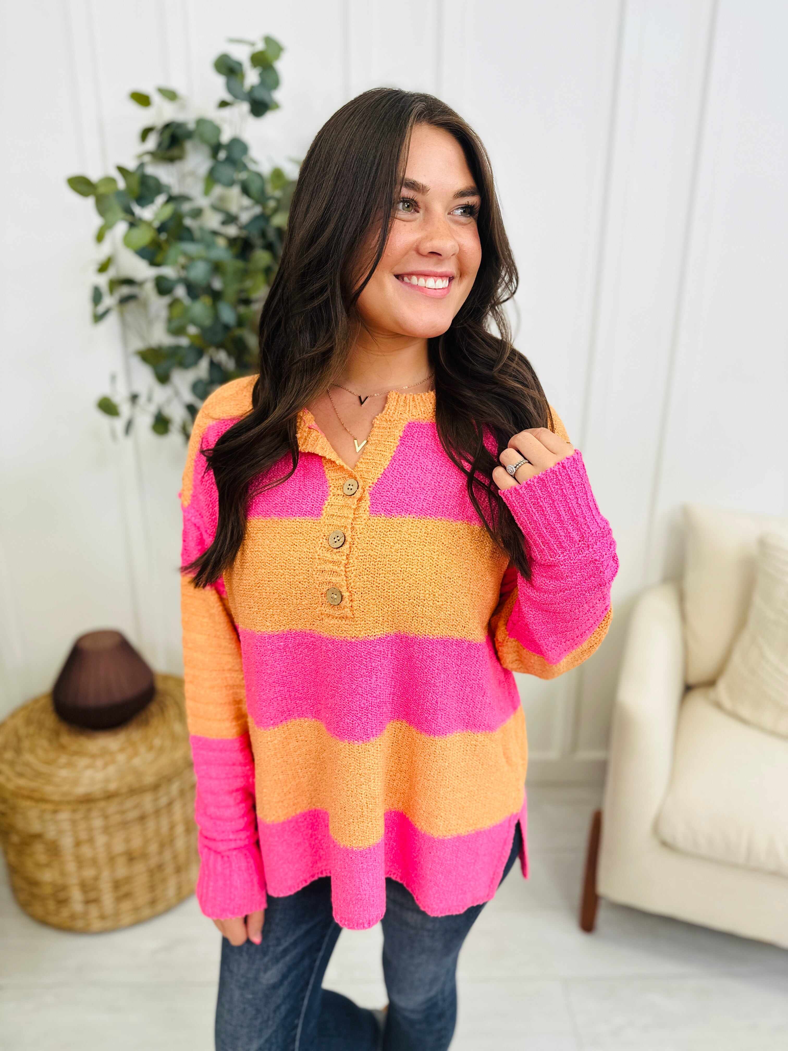 Loveline Sweater In Pink Citrus