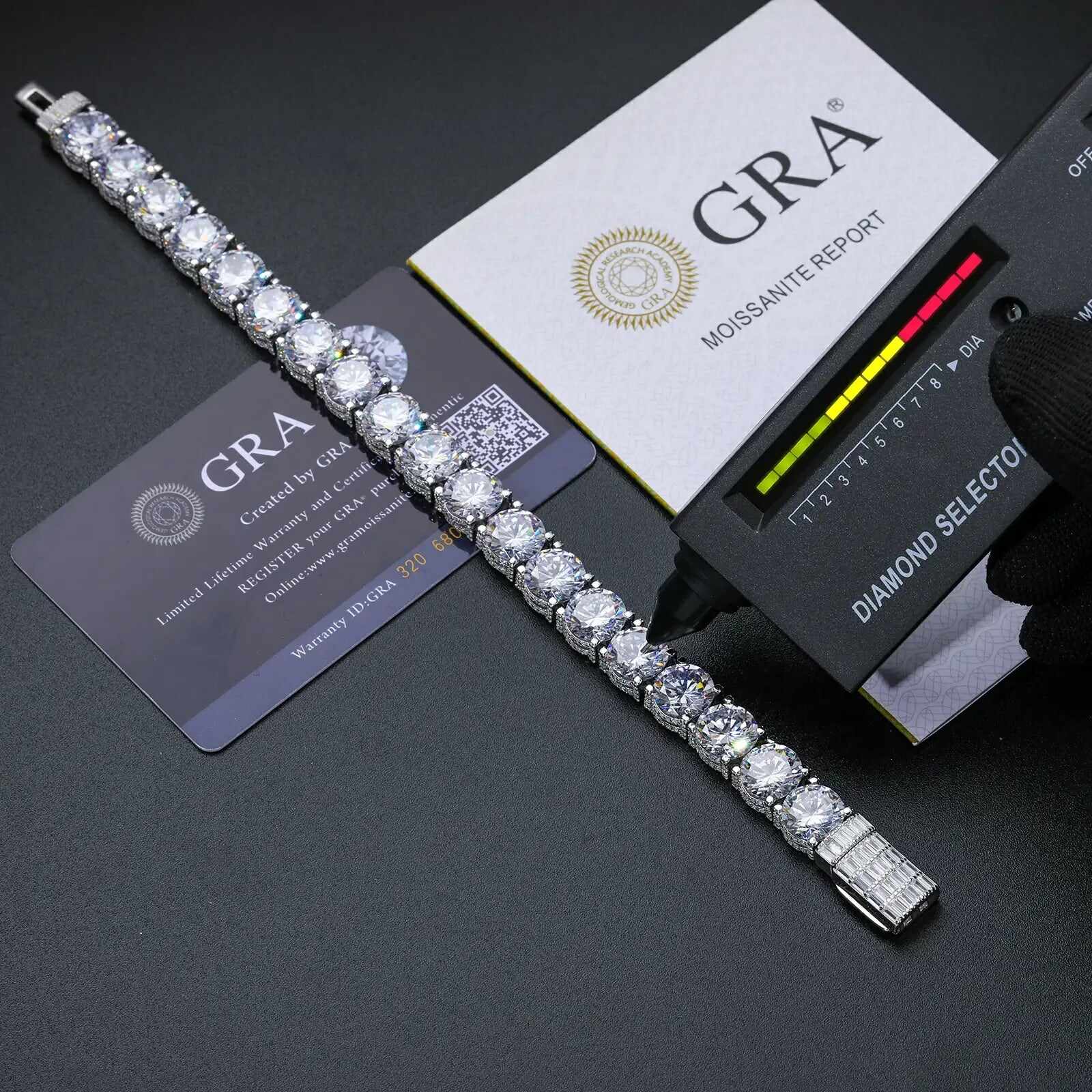 10mm S925 Moissanite Iced Out Tennis Bracelet