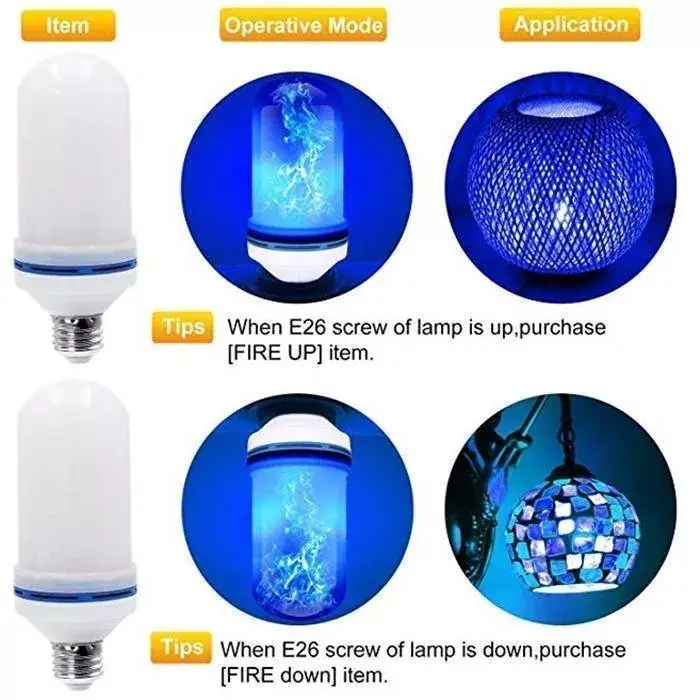 LED flame light bulb with gravity sensing effect