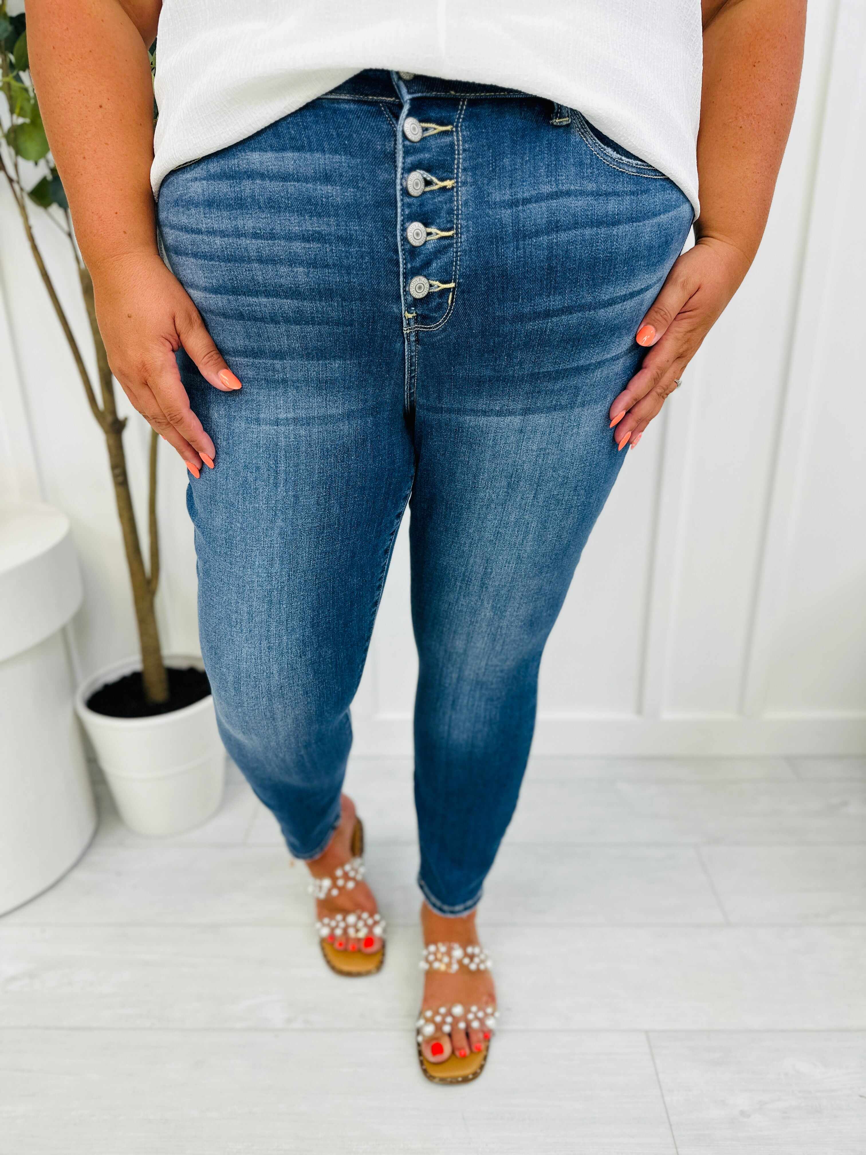 RESTOCK! PLUS/REG We Stay Fly Button Fly Skinnies