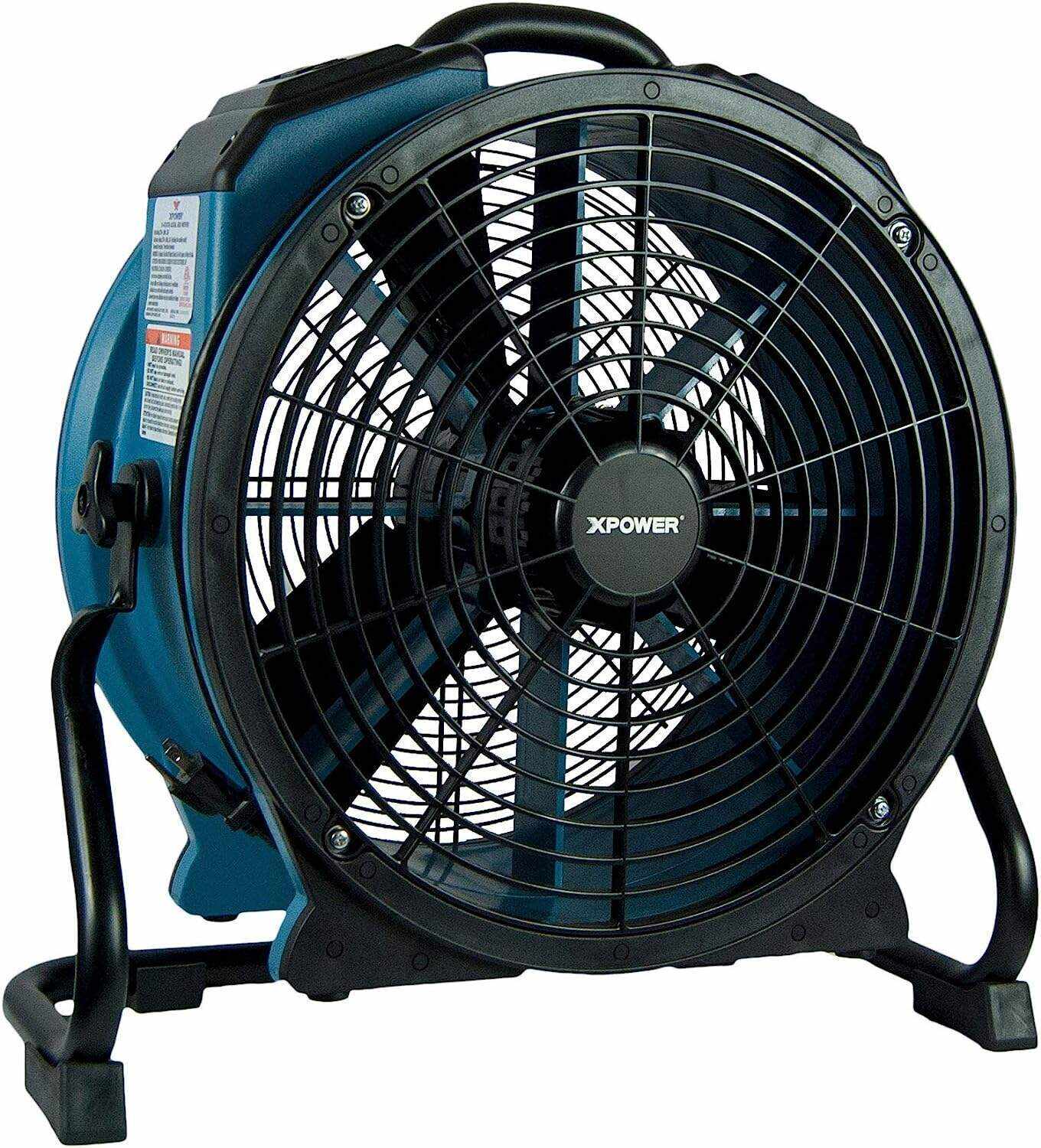 XPOWER X-47ATR 1/3 HP Sealed Motor Axial Air Mover Fan - with Variable Speed Control, 3 Hour Timer - Blue (6 Fans)