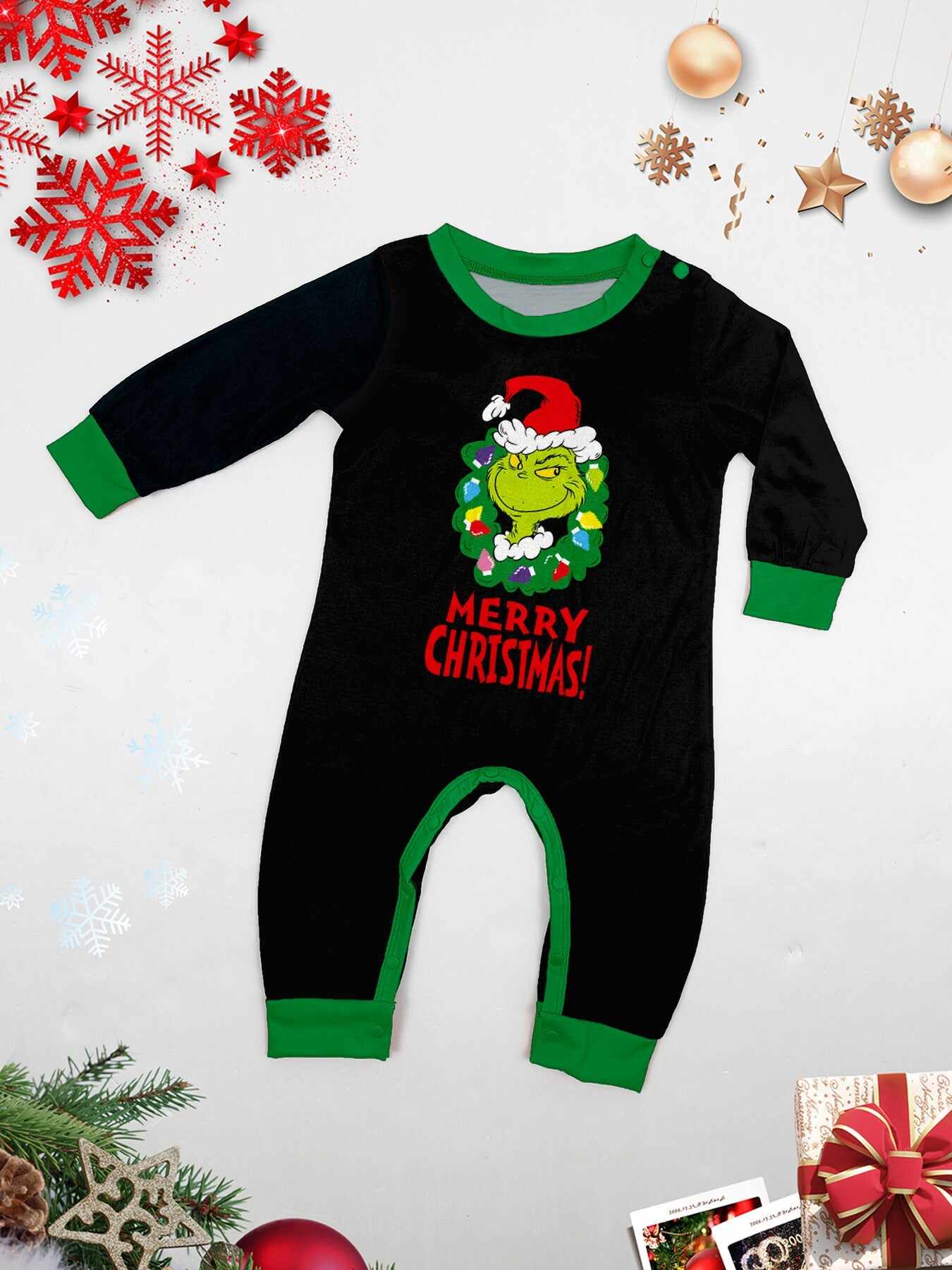 Christmas Grinch Family Pajama Set Holiday Pjs Set Regular & Big Man Sizes