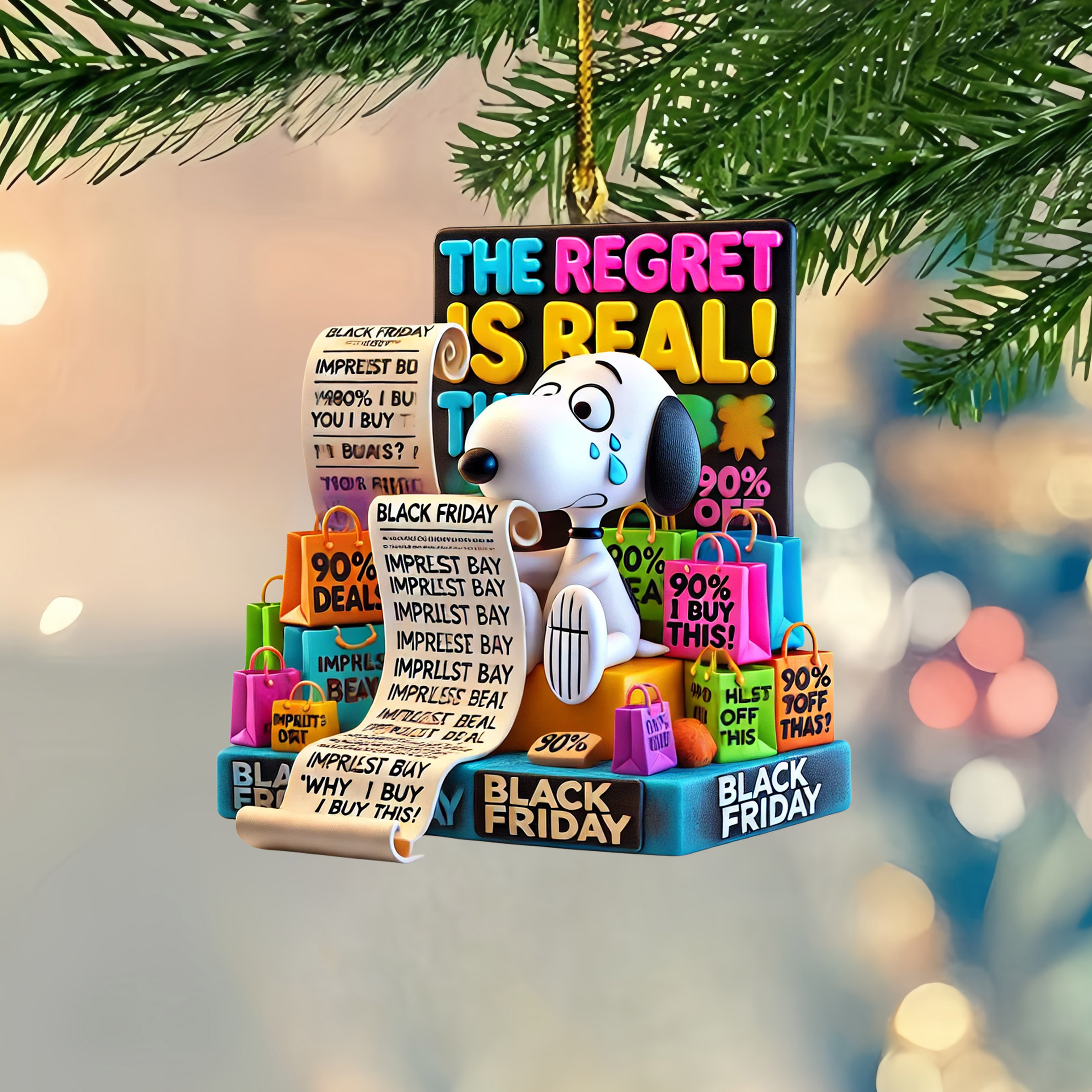 Snooopy vs. Black Friday Ornaments