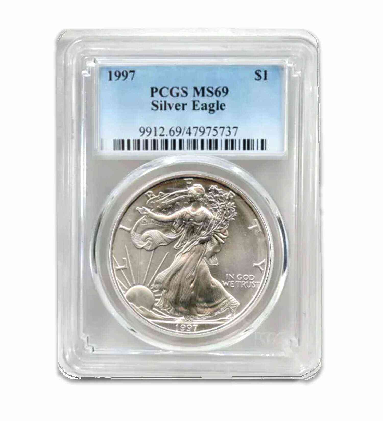 1997 $1 American Silver Eagle MS69 PCGS