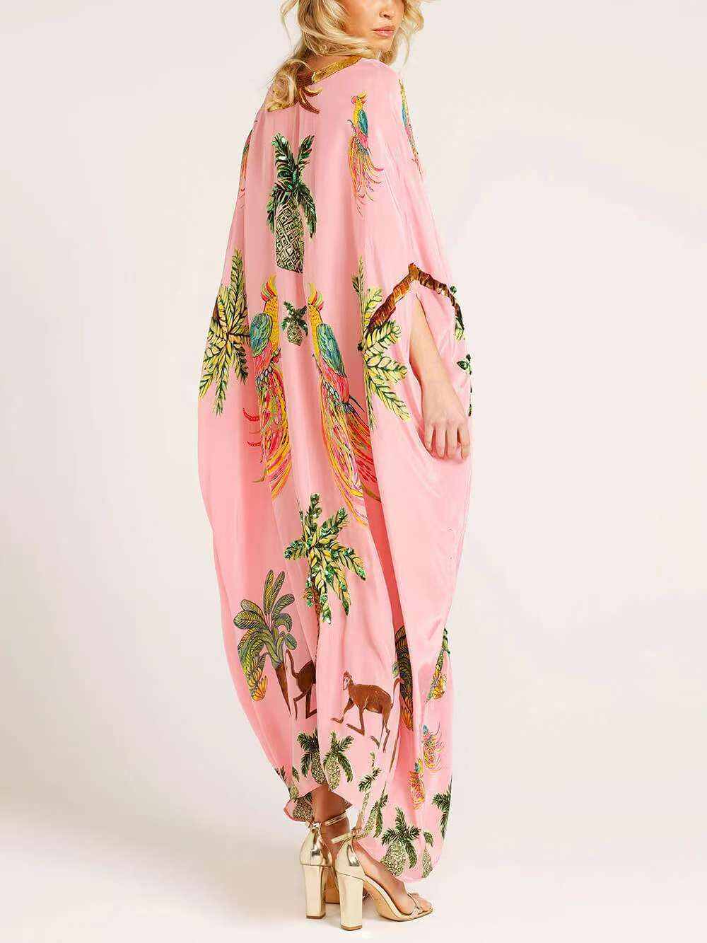 V-neck Printed Loose Fashion Dress