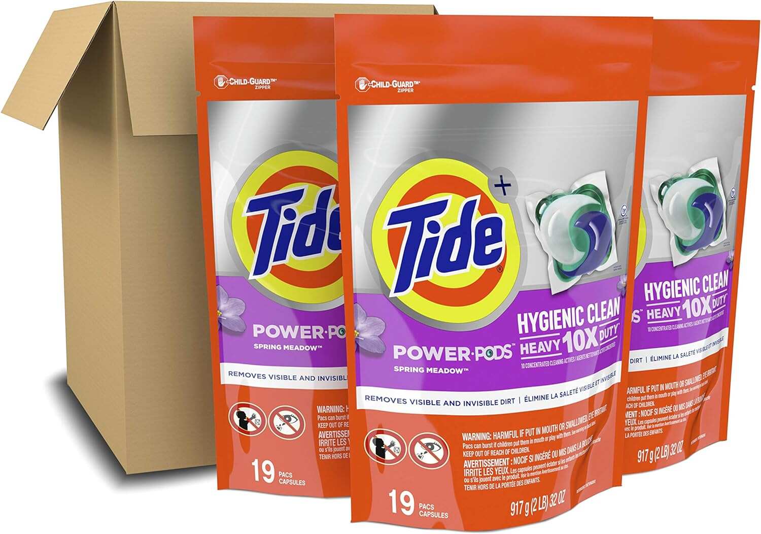 Tide Hygienic Clean Heavy Duty 10x Free Power PODS Laundry Detergent, 63 count, Unscented, For Visible and Invisible Dirt