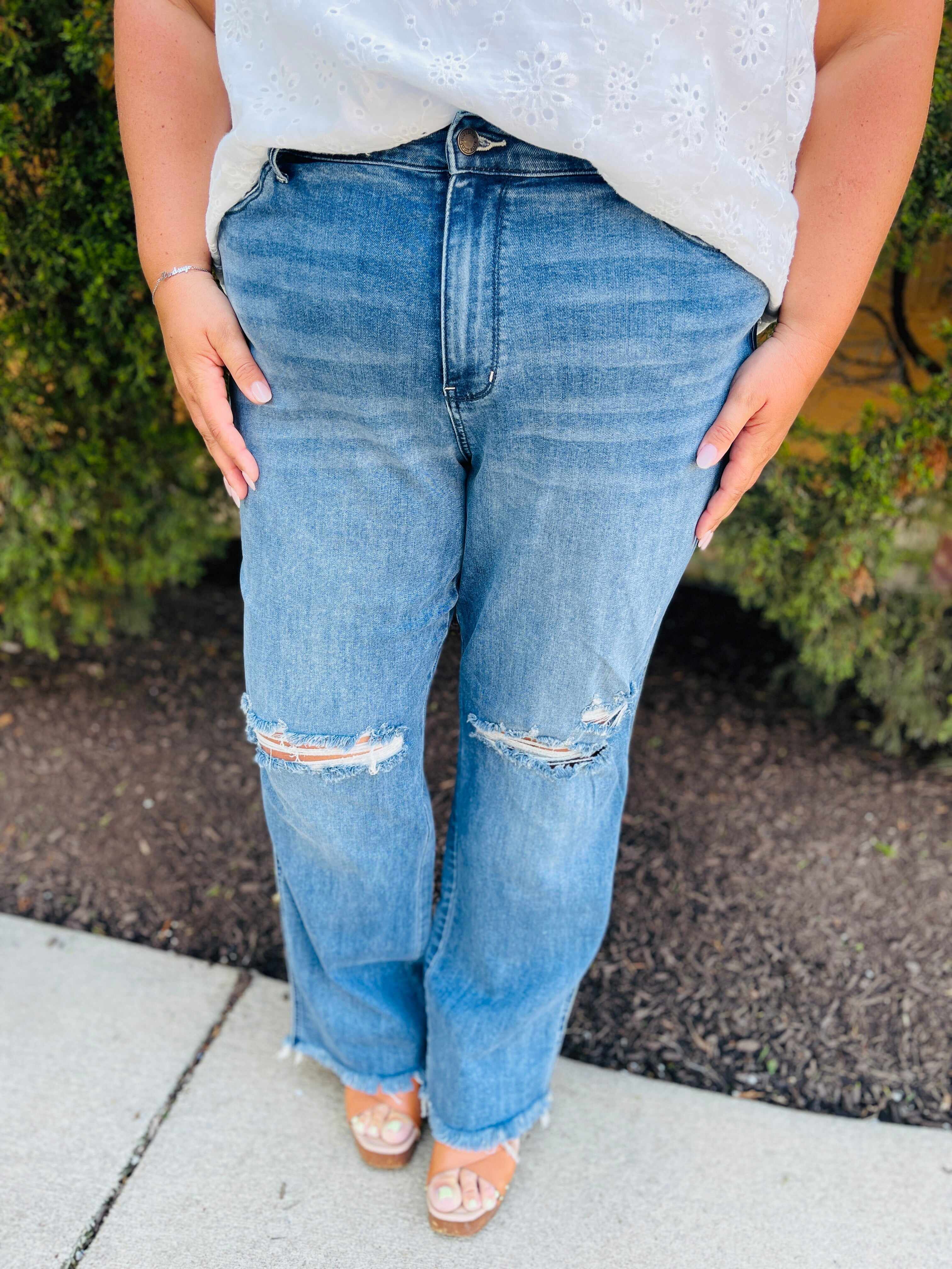 REG/CURVY Straight Up Wide Leg Straight Jeans