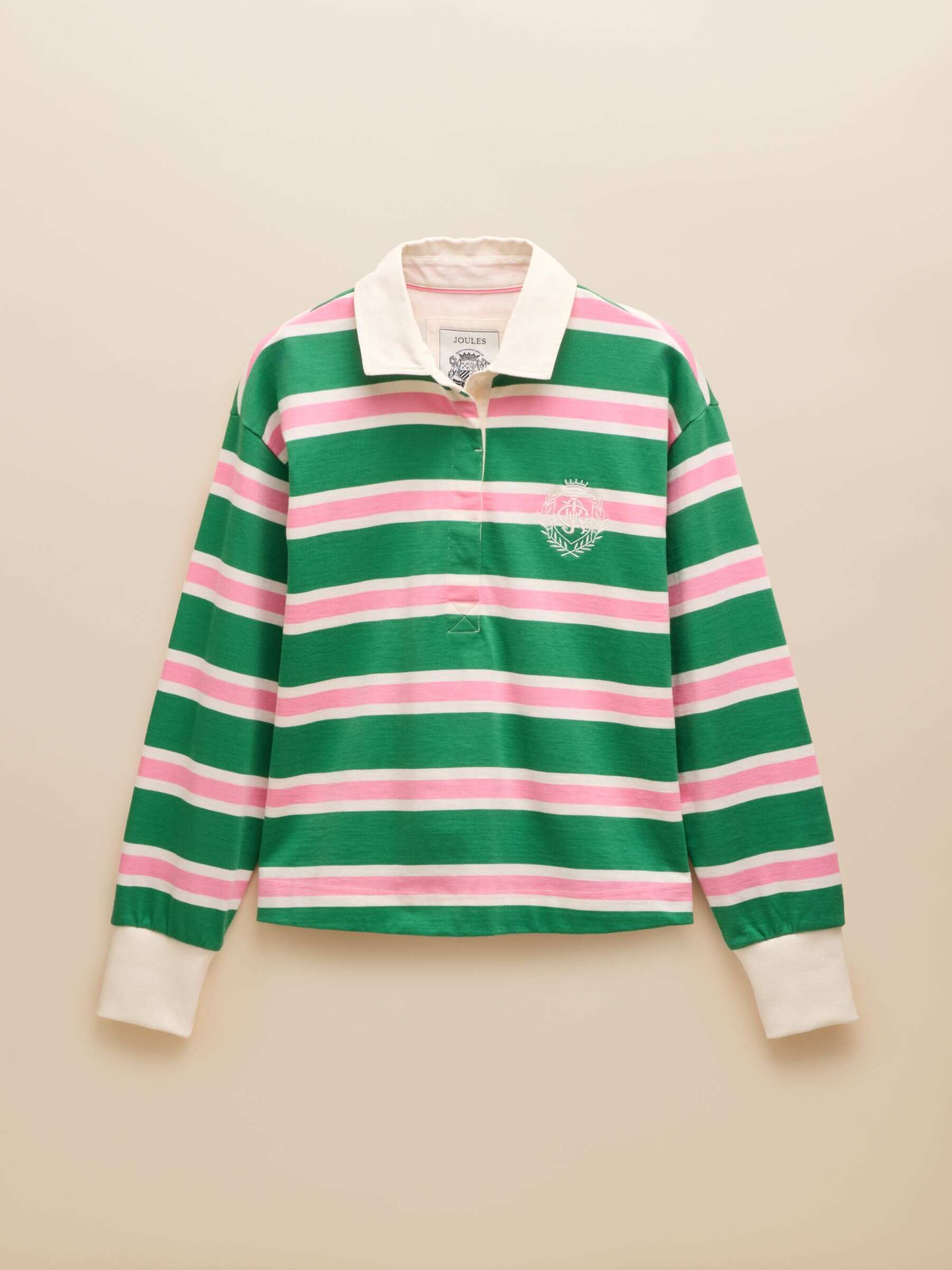 Lara Green/White Boxy Fit Rugby Shirt