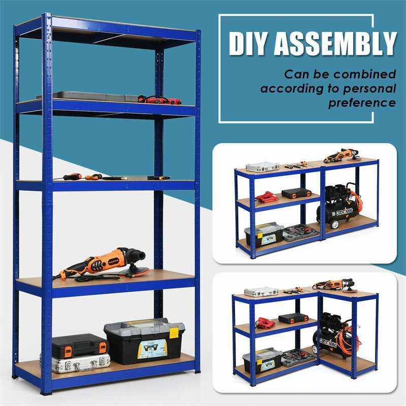 72 Inch 5-Shelf Steel Garage Storage Rack Display Stand with Adjustable Shelves