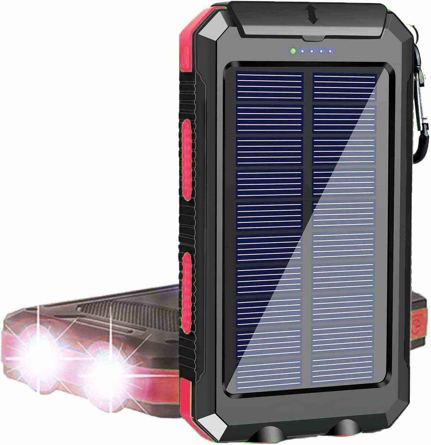 YELOMIN Solar Charger, 38800mAh Portable Solar Power Bank, Waterproof Battery Pack for Outdoor Activities, Camping External Backup Power Charger Dual USB 5V Outputs/LED Flashlights