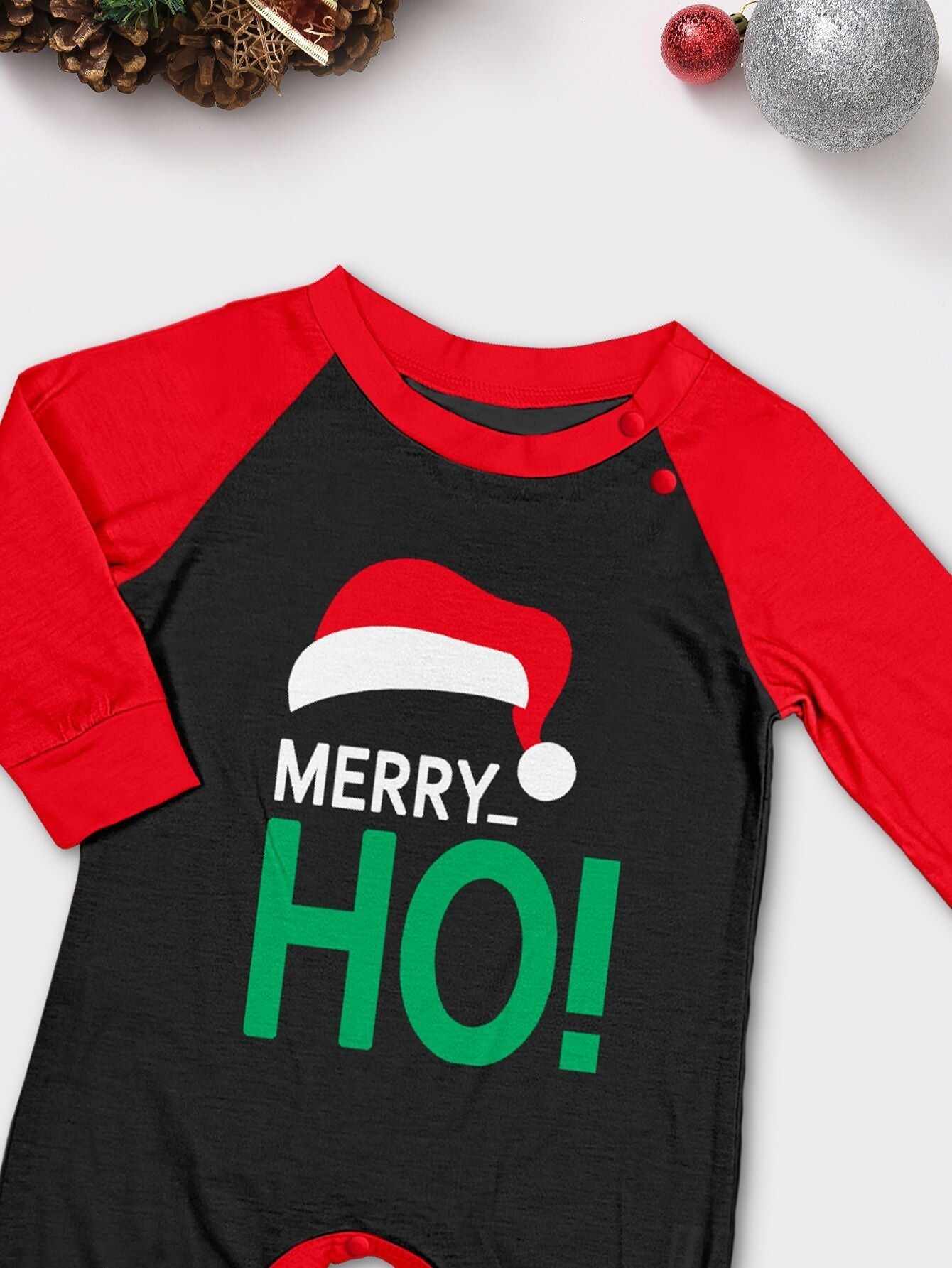 Santa Hat Monogrammed Family Holiday Plaid Pajama Set