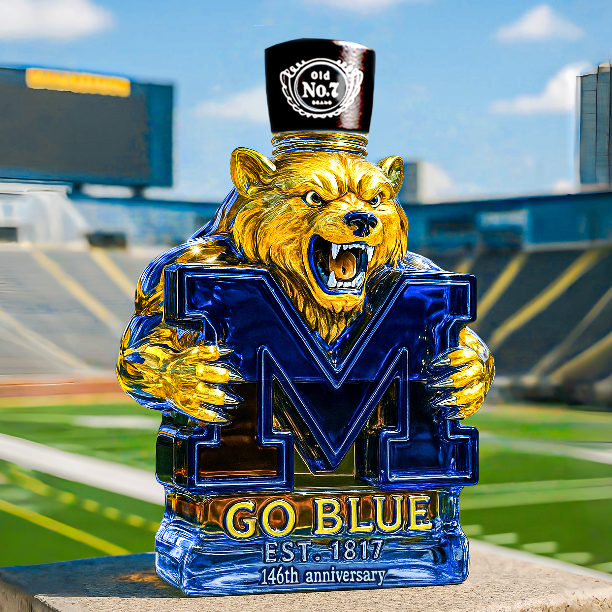 University of Michigan 146th Anniversary Whiskey Bottle