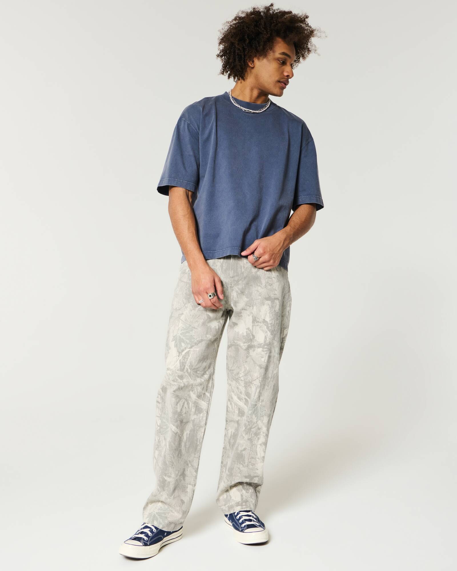 Railroad Stripe Baggy Painter Jeans