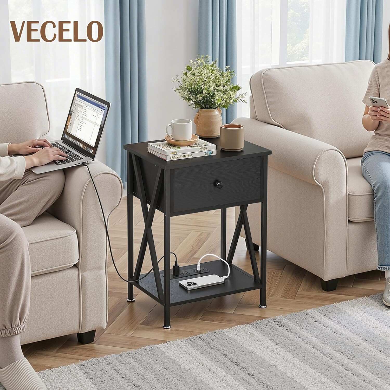 VECELO Nightstand Set of 2