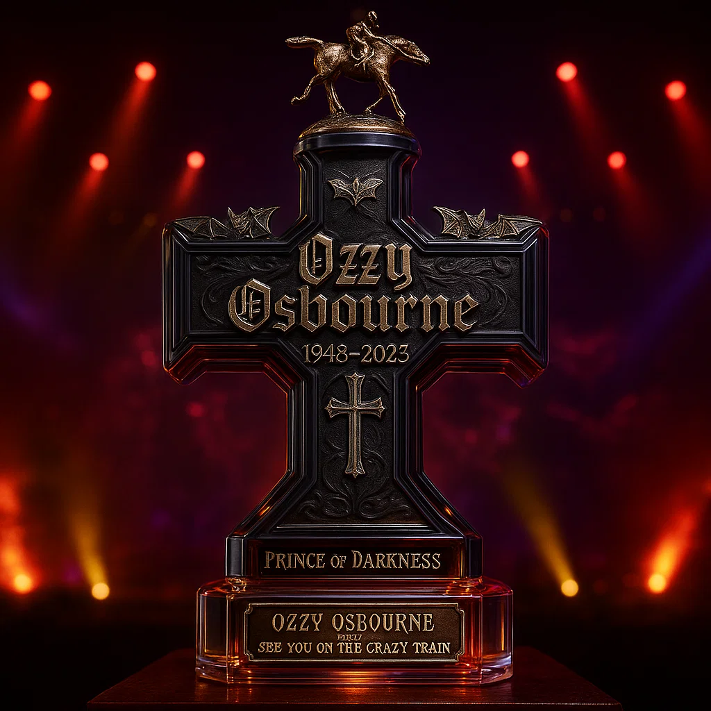 Ozzy Osbourne Cross Memorial Whiskey Bottle