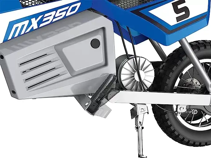 Electric bike with decals, 24V electric ride-on off-road motorcycle for children over 13 years old（Blue）