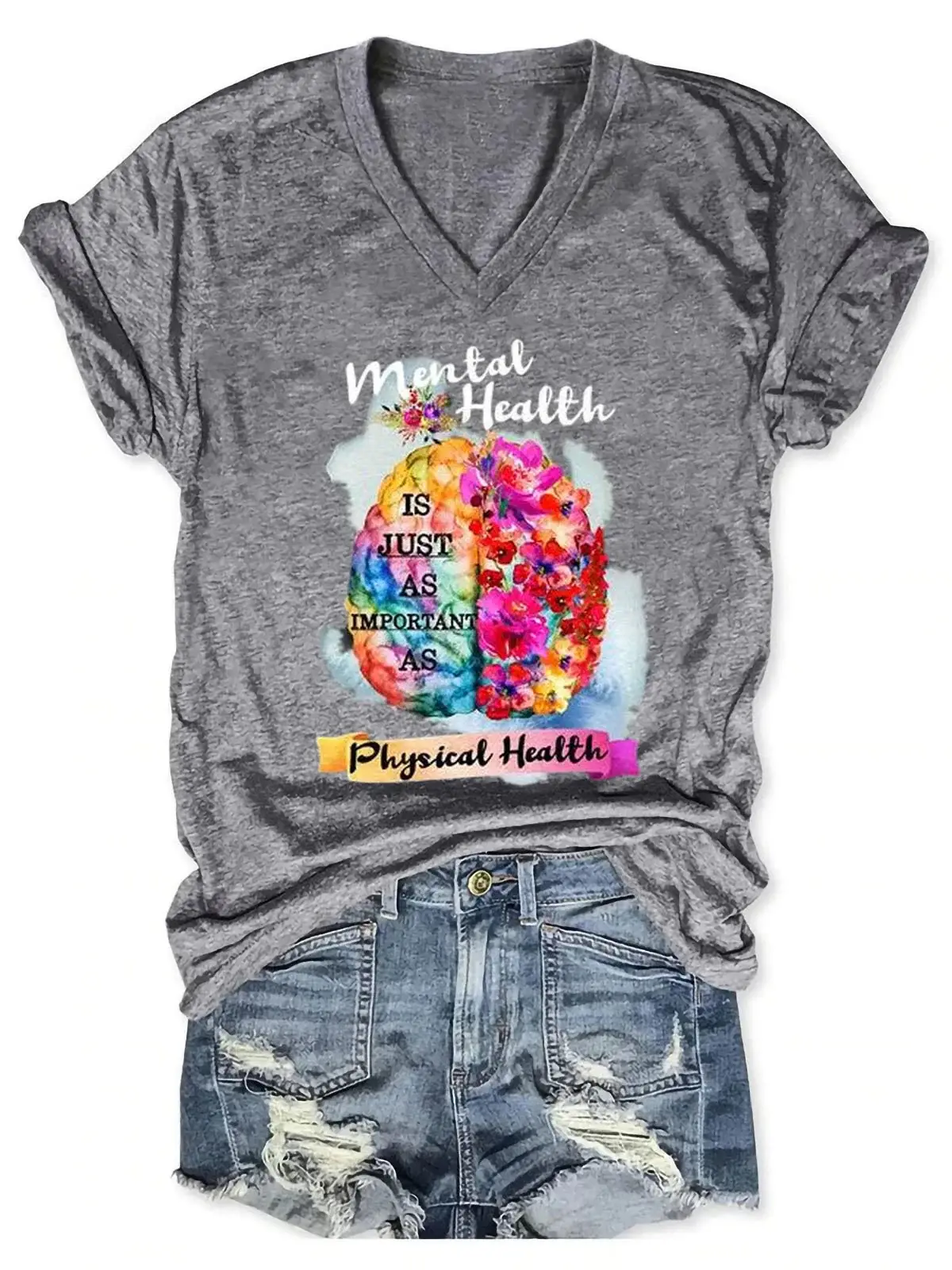 Mental Health Is Just As Important As Physical Health Art Casual T-shirt