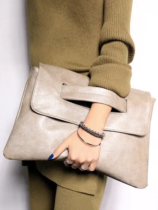 Oversized Fold-Over Clutch Bag